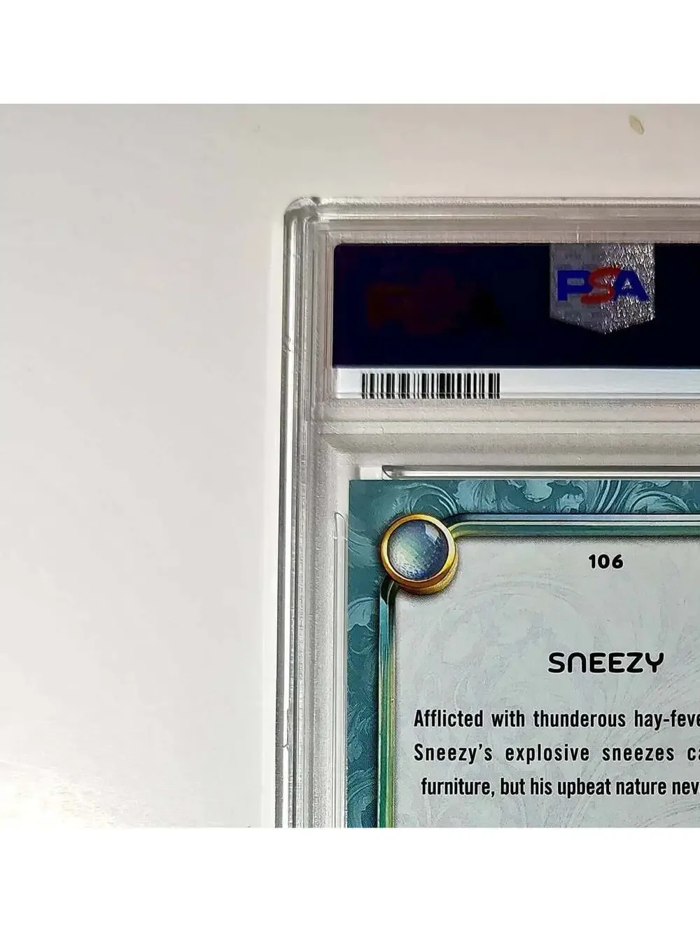 Sneezy 2025 Topps Disney #106 Diamond Card Snow White and the Seven Dwarfs PSA 9